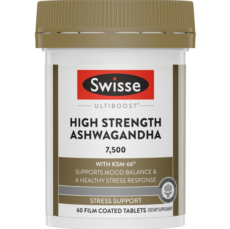 Swisse Ultiboost High Strength Ashwagandha 高浓度南非醉茄 60片【保质期2028/01】
